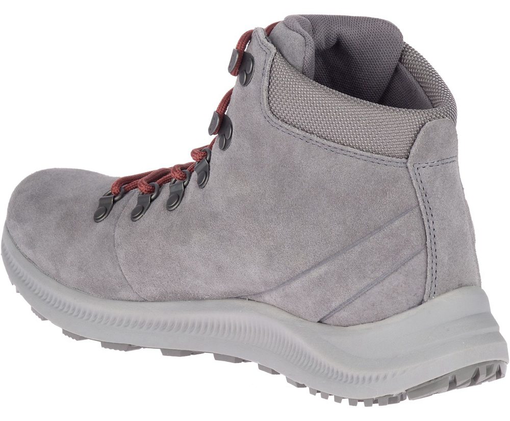 Botas Homem - Merrell Ontario Suede Mid - Cinzentas - YXI584309
